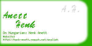 anett henk business card